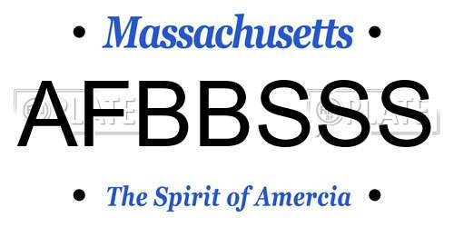 AFBBSSS Massachusetts License Plate
