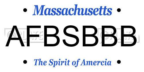 AFBSBBB Massachusetts License Plate
