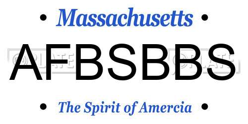 AFBSBBS Massachusetts License Plate