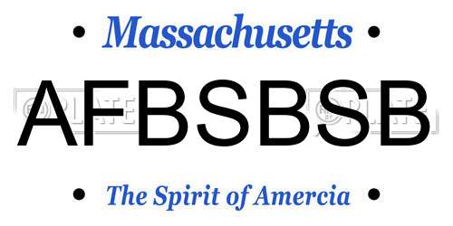 AFBSBSB Massachusetts License Plate