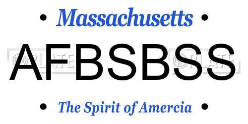 AFBSBSS Massachusetts License Plate