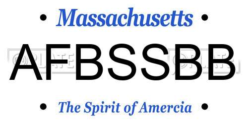AFBSSBB Massachusetts License Plate