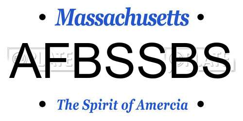 AFBSSBS Massachusetts License Plate