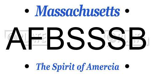 AFBSSSB Massachusetts License Plate