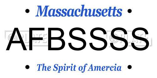 AFBSSSS Massachusetts License Plate