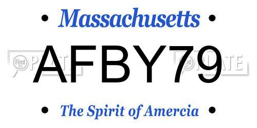 AFBY79 Massachusetts License Plate