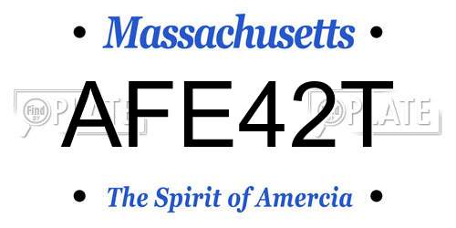 AFE42T Massachusetts License Plate