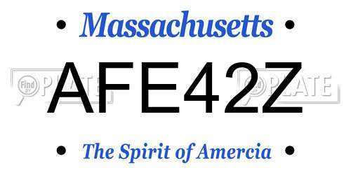 AFE42Z Massachusetts License Plate