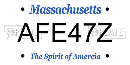 AFE47Z Massachusetts License Plate