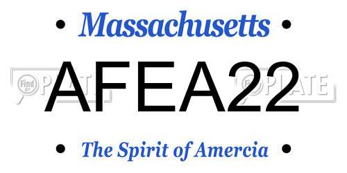 AFEA22 Massachusetts License Plate