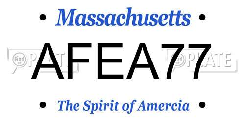 AFEA77 Massachusetts License Plate