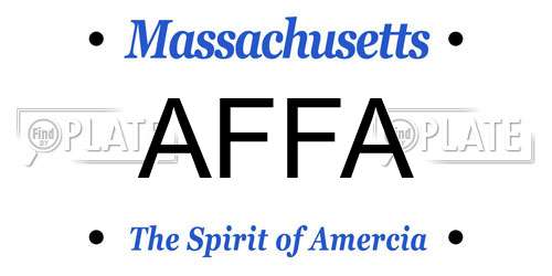 AFFA Massachusetts License Plate