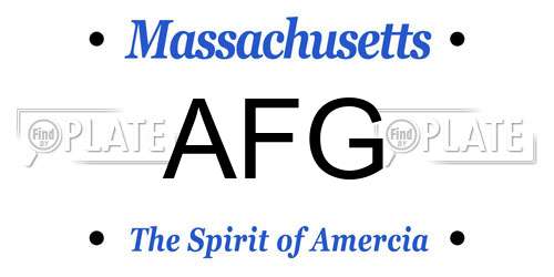 AFG Massachusetts License Plate
