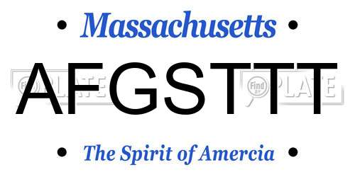 AFGSTTT Massachusetts License Plate
