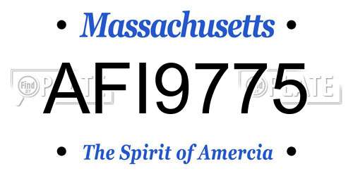 AFI9775 Massachusetts License Plate