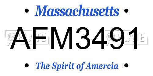 AFM3491 Massachusetts License Plate
