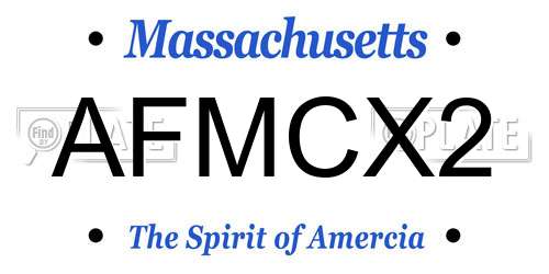 AFMCX2 Massachusetts License Plate