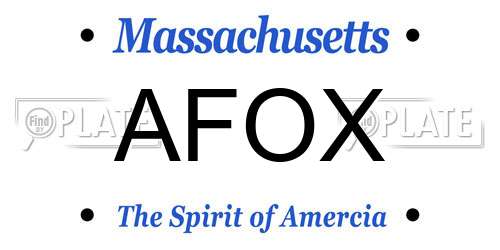 AFOX Massachusetts License Plate