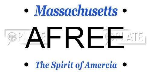 AFREE Massachusetts License Plate
