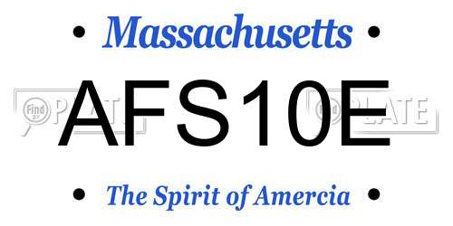 AFS10E Massachusetts License Plate