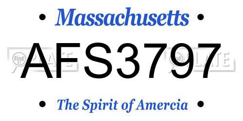 AFS3797 Massachusetts License Plate