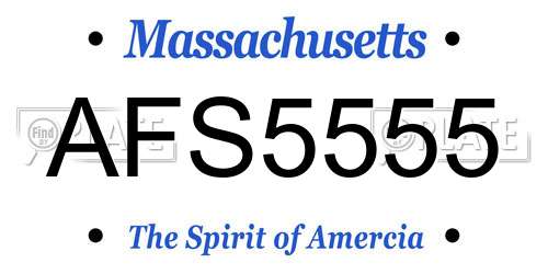AFS5555 Massachusetts License Plate