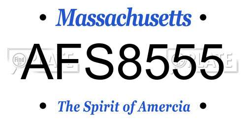 AFS8555 Massachusetts License Plate