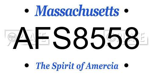 AFS8558 Massachusetts License Plate