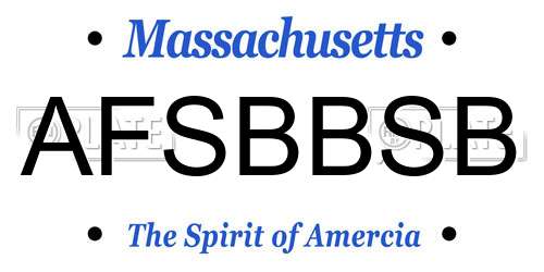 AFSBBSB Massachusetts License Plate