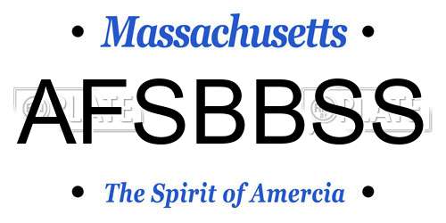AFSBBSS Massachusetts License Plate