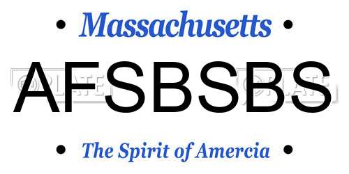 AFSBSBS Massachusetts License Plate