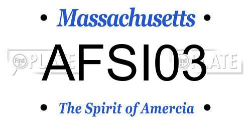 AFSI03 Massachusetts License Plate