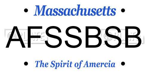 AFSSBSB Massachusetts License Plate