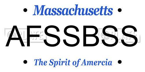 AFSSBSS Massachusetts License Plate
