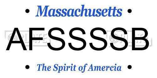 AFSSSSB Massachusetts License Plate