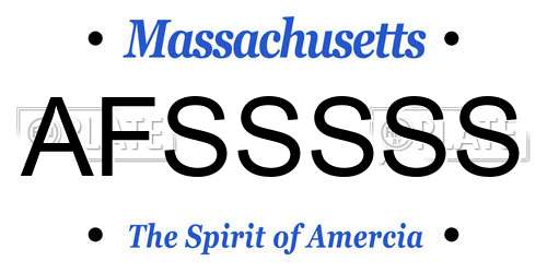 AFSSSSS Massachusetts License Plate