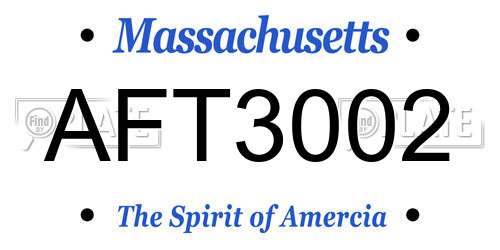 AFT3002 Massachusetts License Plate