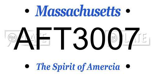 AFT3007 Massachusetts License Plate