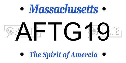 AFTG19 Massachusetts License Plate