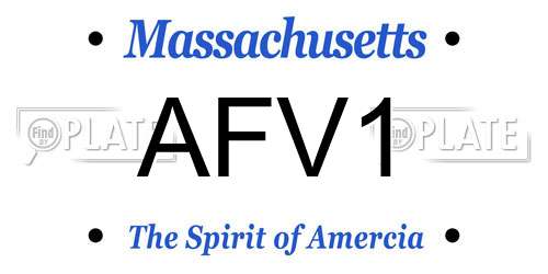 AFV1 Massachusetts License Plate