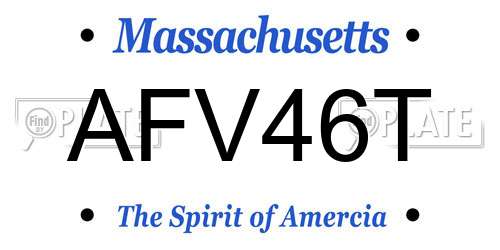 AFV46T Massachusetts License Plate
