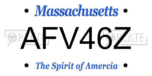 AFV46Z Massachusetts License Plate