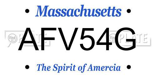 AFV54G Massachusetts License Plate