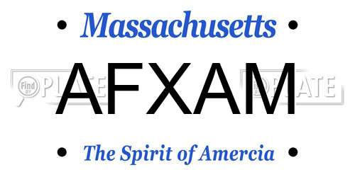 AFXAM Massachusetts License Plate