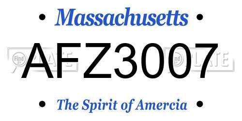 AFZ3007 Massachusetts License Plate