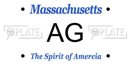 AG Massachusetts License Plate