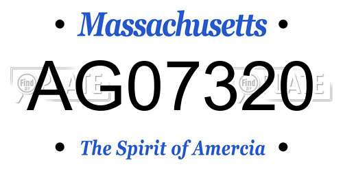 AG07320 Massachusetts License Plate