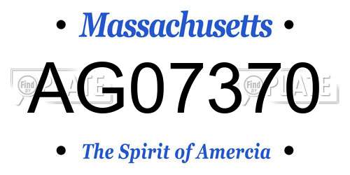 AG07370 Massachusetts License Plate