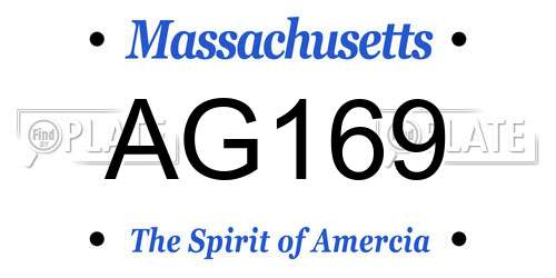 AG169 Massachusetts License Plate