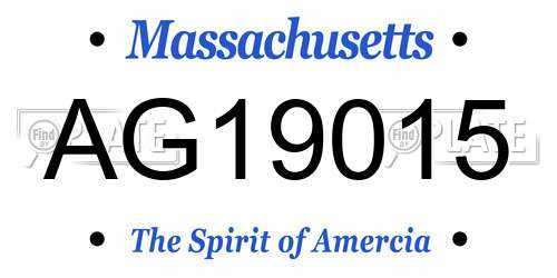 AG19015 Massachusetts License Plate